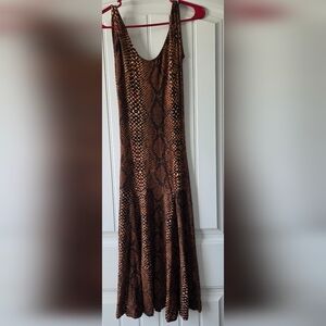 Betsey Johnson Black and Brown Midi Trumpet Skirt